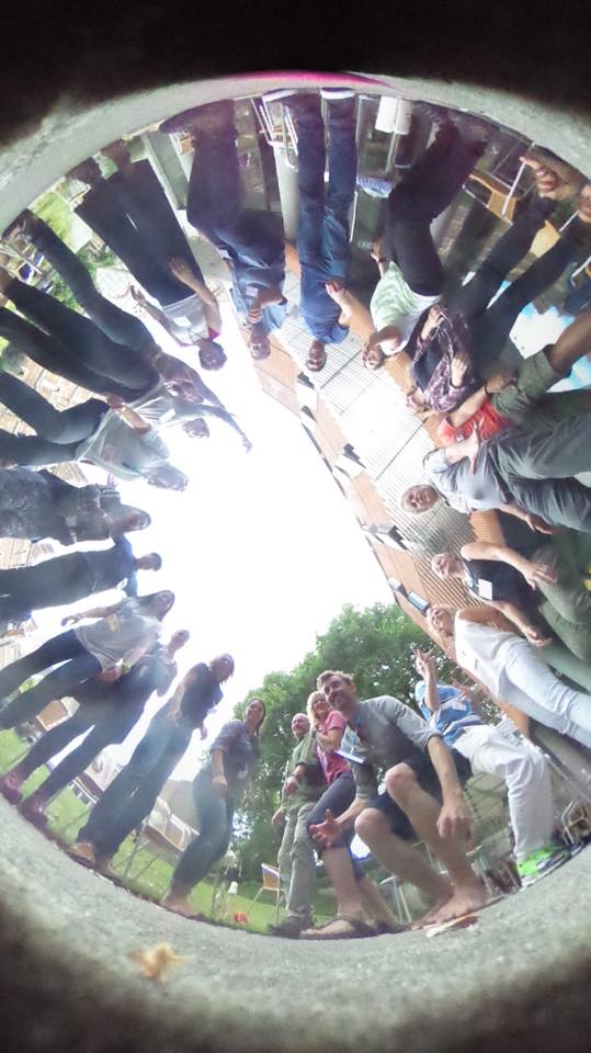 Exploring learning and collaboration activities in person. Photo credit: Hikaru Hie