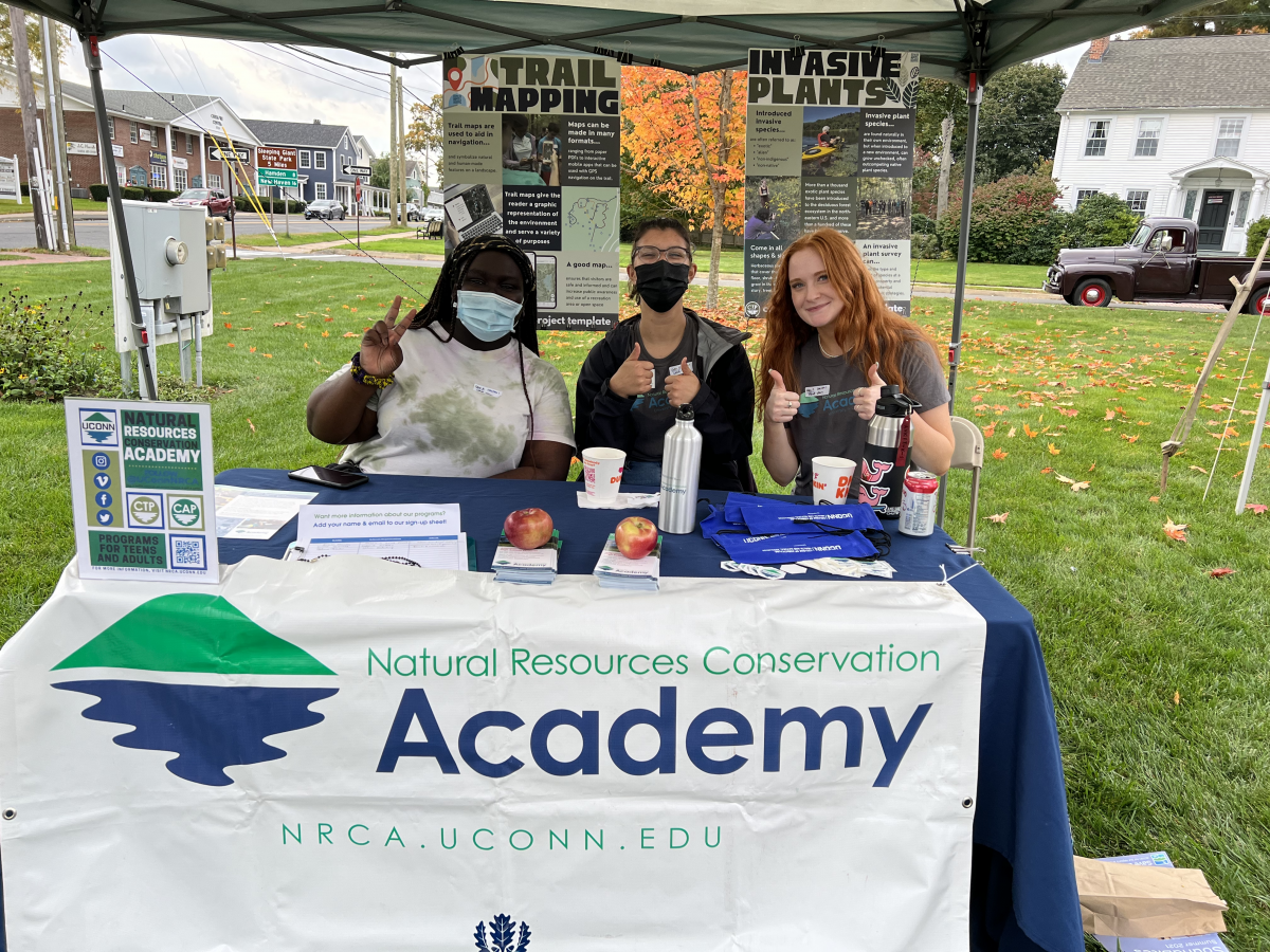 Difference Maker Mentors, Celine Agbotey, Caitlin Daddona, and Meg Sanders, at the Cheshire Sustainability Fair, which was put on by Caitlin’s teen mentee and the Cheshire Sustainability Coalition.
