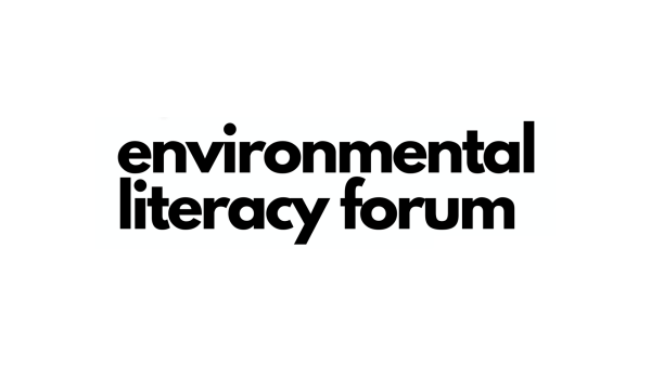 Black text on white background reads "environmental literacy forum"