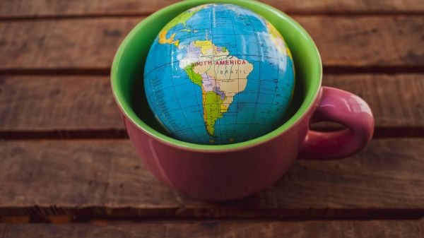 Cup with a small globe inside it
