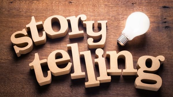 storytelling letter blocks with lightbulb