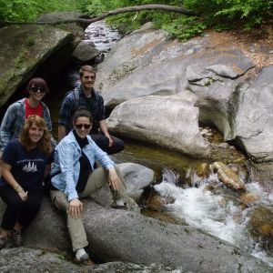 Clinic Participants at Sculptured Rocks in Groton, NH-Clinic field trip stop, an area of glacial pot holes