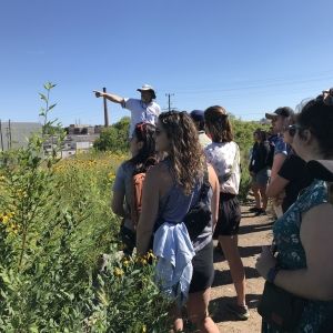 Milwaukee Menomonee Valley Urban Ecology Center; prairie plants; factory