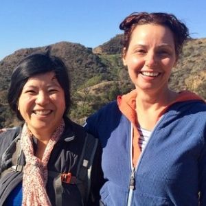 Picture of two Climate Stories Ambassadors in the outdoors