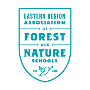 Teal logo outline of the Eastern Region Association of Forest and Nature Schools
