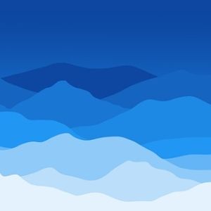 Illustration of mountain ranges in shades of blue