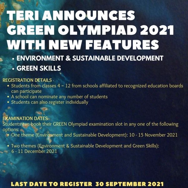 The Energy and Resources Institute green olympiad 2021