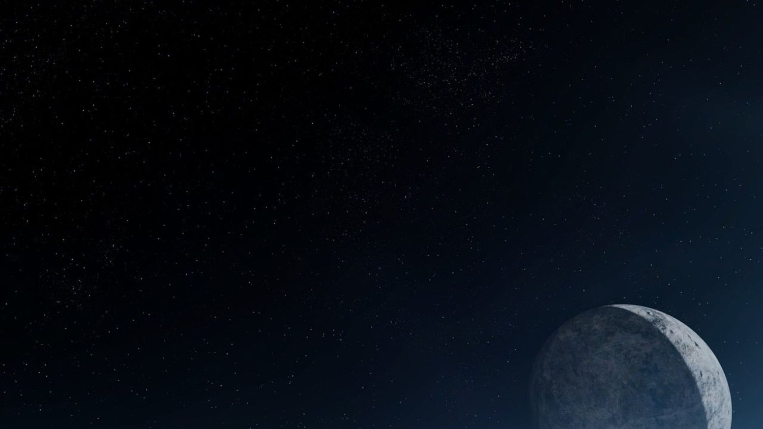 Planet on the lower left and space